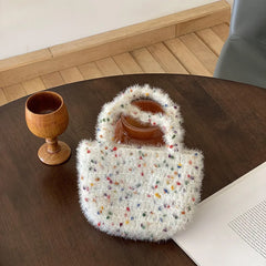 Plush Handbags Women's Autumn Winter Shoulder Bags Soft Totes Ladies Shopping