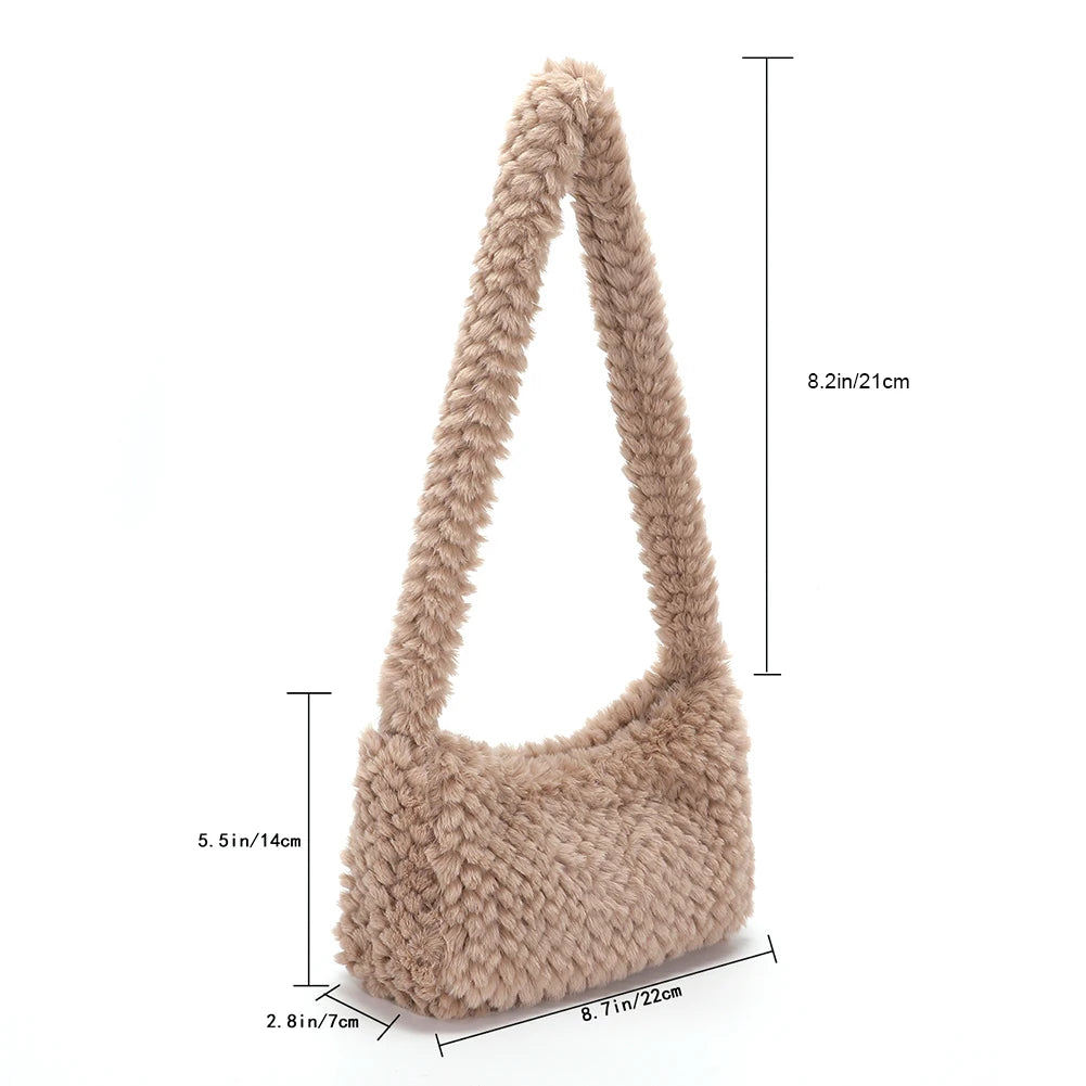 Solid Women Top-handle Underarm Bags Casual Zipper Shoulder Handbags