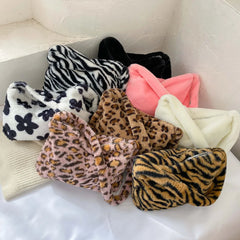 Animal Pattern Plush Shoulder Bag Mini Underarm Purse Crossbody Tote