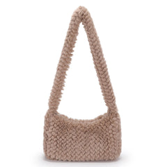 Solid Plush Underarm Bag Women Top-handle Casual Shoulder Handbags