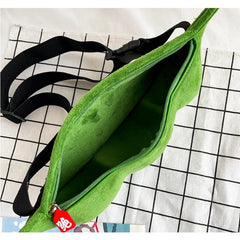 Edamame Shaped Women's Messenger Bag Sweet Solid Zipper Handbags for Women