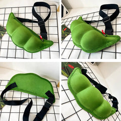 Edamame Shaped Women's Messenger Bag Sweet Solid Zipper Handbags for Women