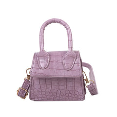 Crocodile Pattern Mini Handbag with Chain Strap