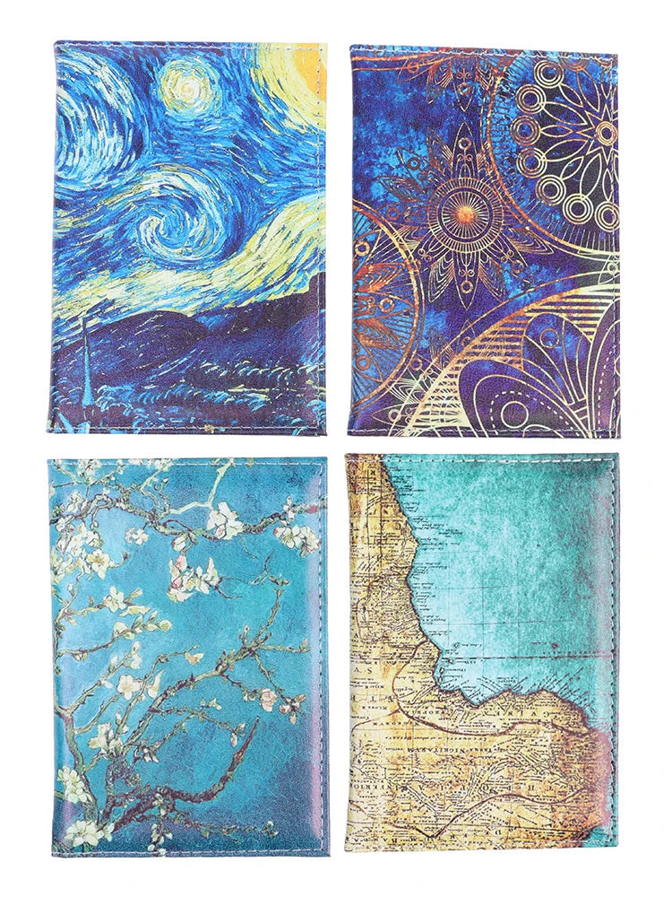 Passport Cover PU Leather Boarding Travel Wallet Landscape Passport Holder