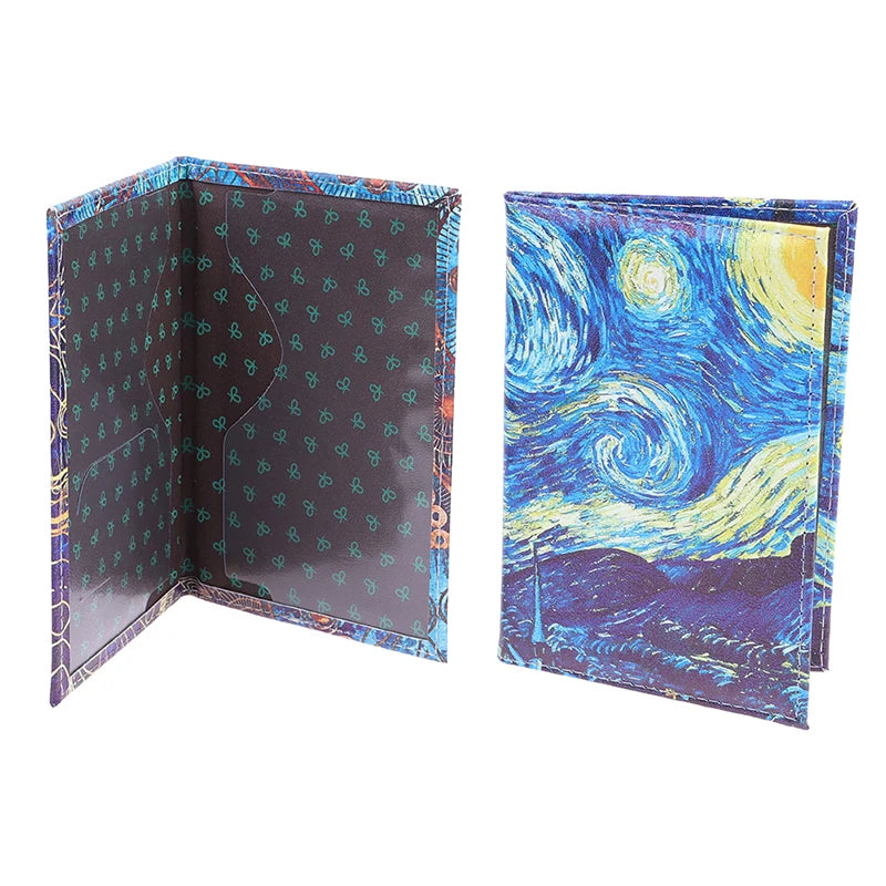 Passport Cover PU Leather Boarding Travel Wallet Landscape Passport Holder