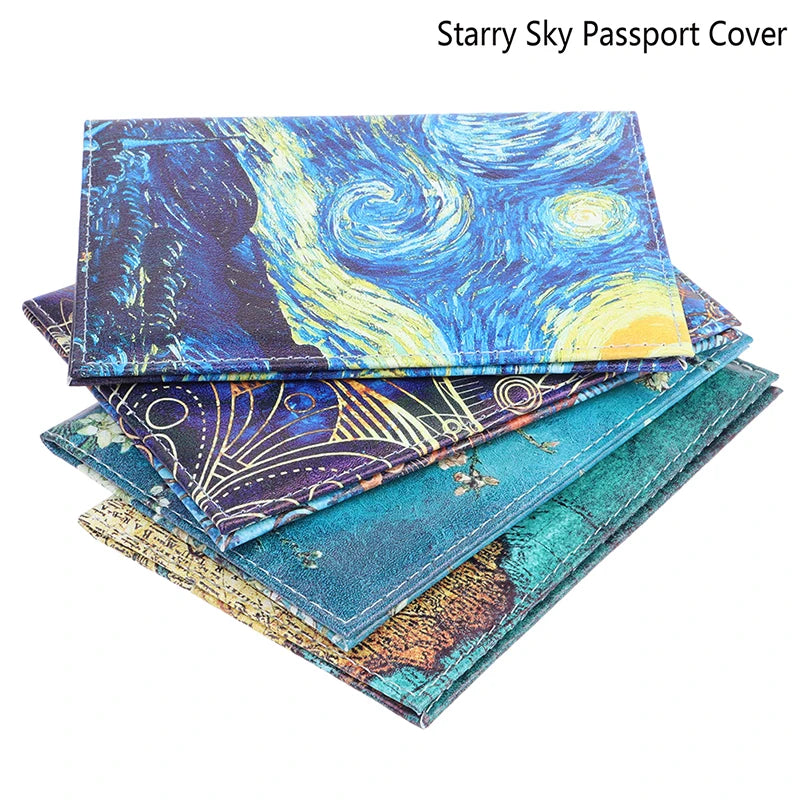 Passport Cover PU Leather Boarding Travel Wallet Landscape Passport Holder