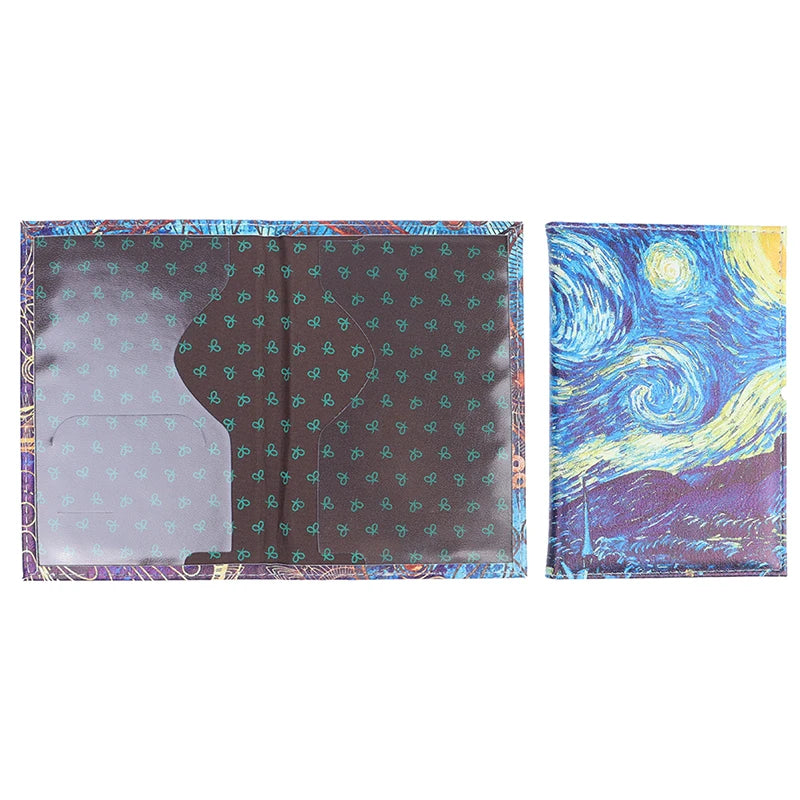 Passport Cover PU Leather Boarding Travel Wallet Landscape Passport Holder