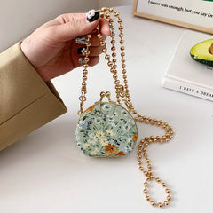 Women's Lipstick Chain Shoulder Bag Mini Round Satchel
