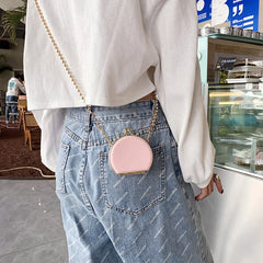 Women's Lipstick Chain Shoulder Bag Mini Round Satchel