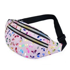 Double Zipper Chest Bag for Women Colorful Waist Bag