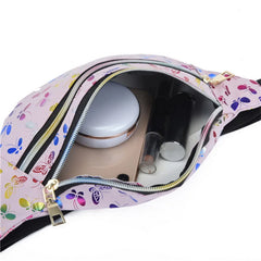 Double Zipper Chest Bag for Women Colorful Waist Bag