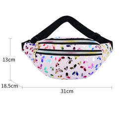Double Zipper Chest Bag for Women Colorful Waist Bag