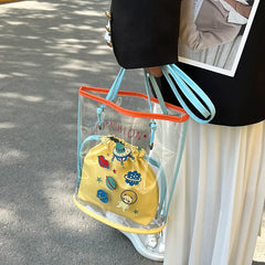 Jelly Transparent Bag Women Shoulder Bag PVC Beach Crossbody Tote