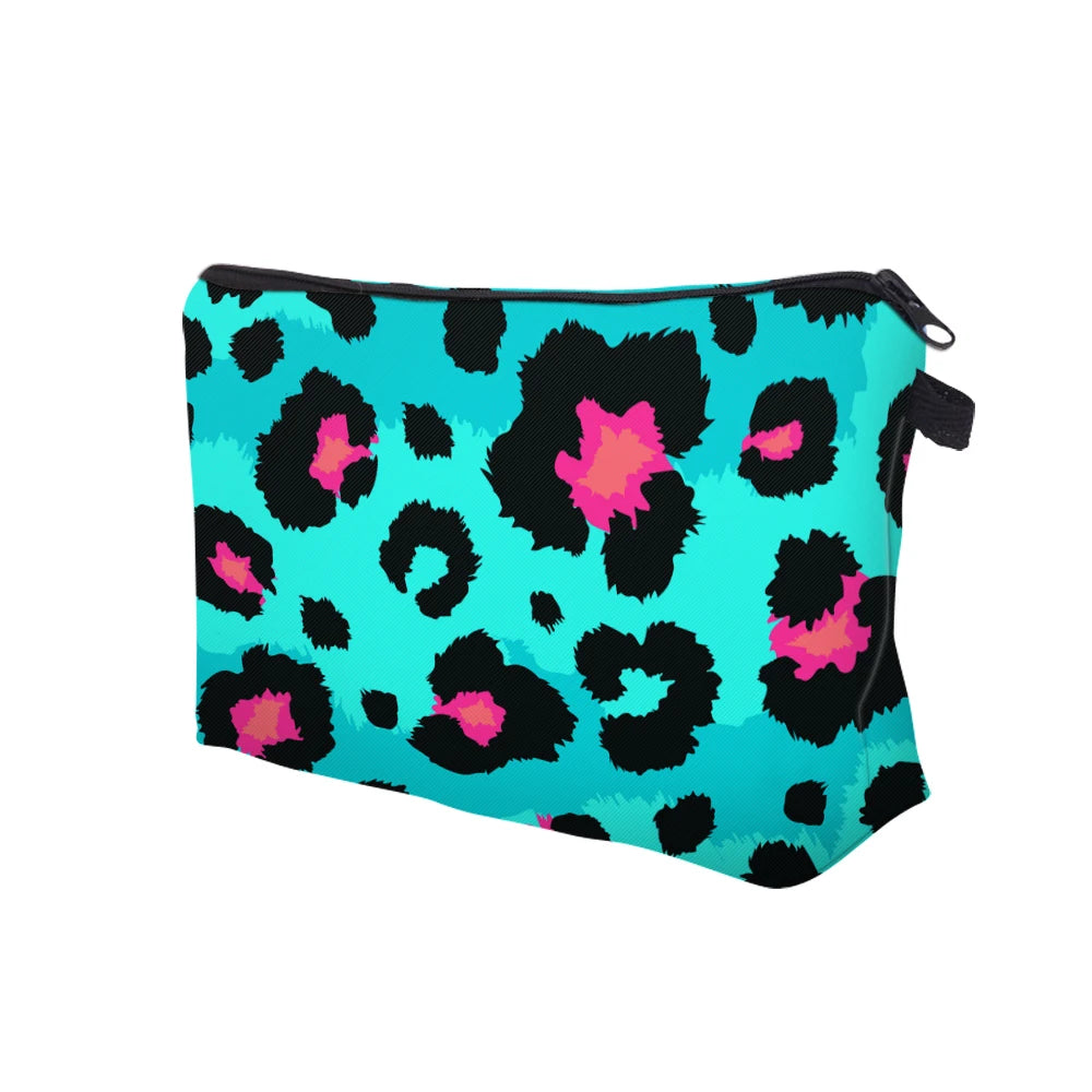 Leopard Cosmetic Organizer Bag for Women, Travel Makeup Storage Bag