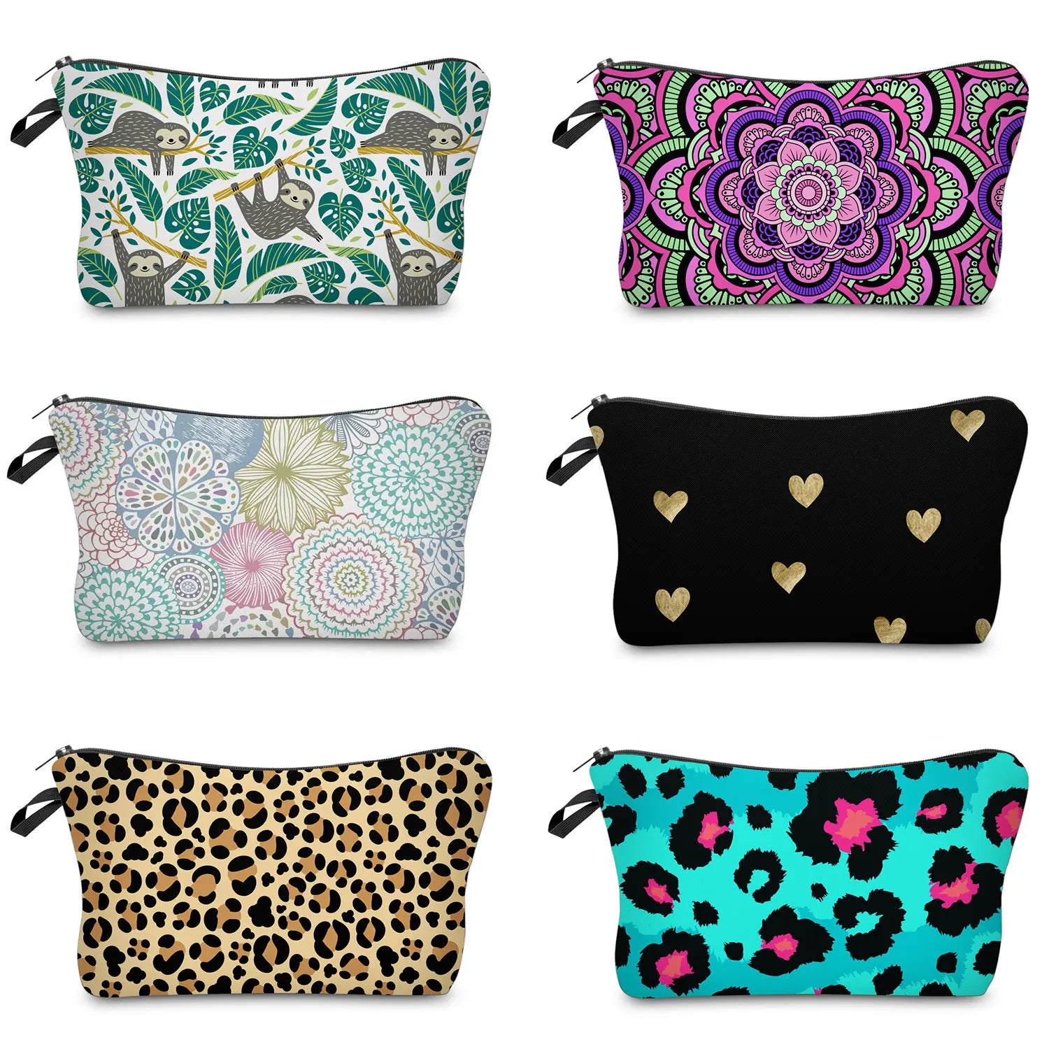 Leopard Cosmetic Organizer Bag for Women, Travel Makeup Storage Bag