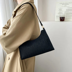 Women PU Leather Shoulder Bag Underarm Tote Lady Shopping Small Phone Purse