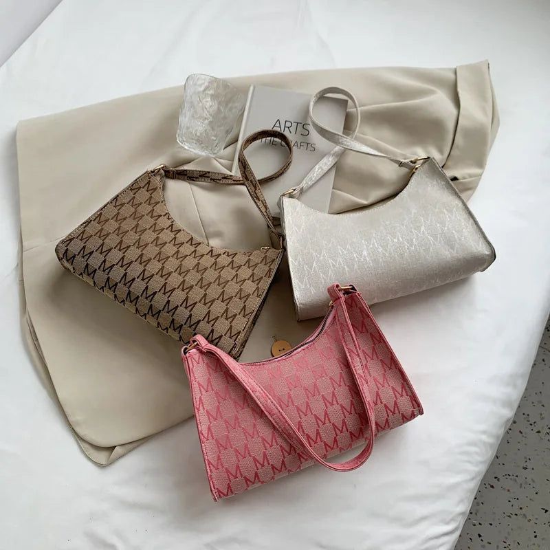 Women PU Leather Shoulder Bag Underarm Tote Lady Shopping Small Phone Purse
