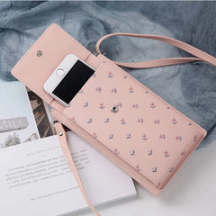 Flower Women Wallet Phone Wallet Mini Shoulder Bags Young Girl Purse