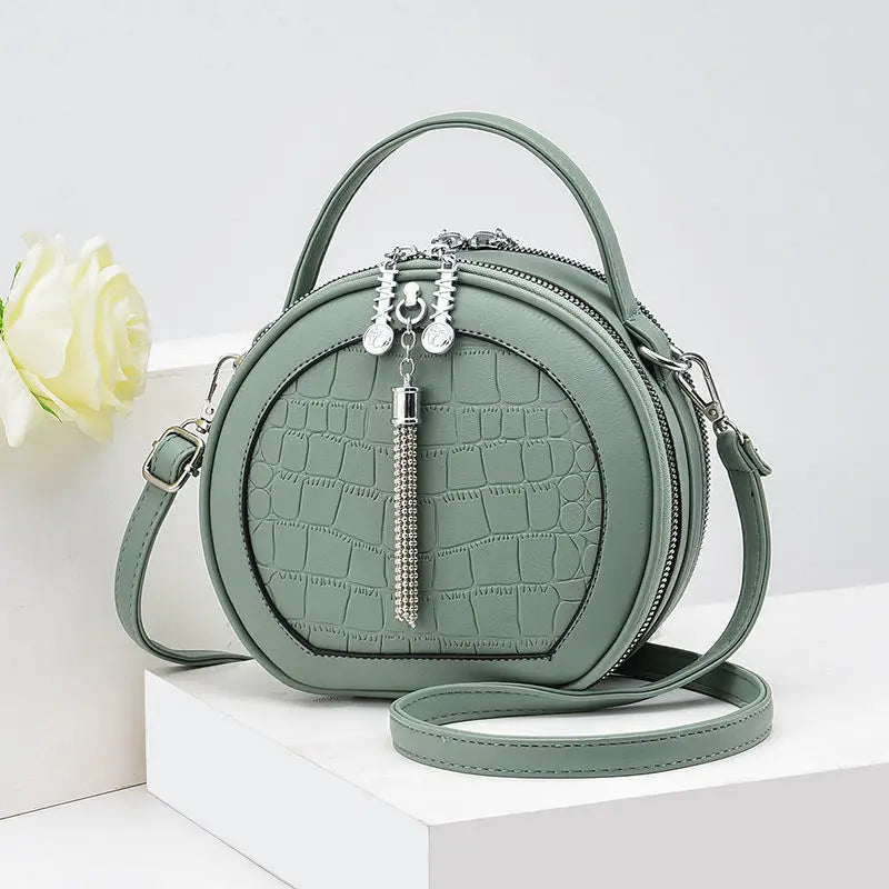 Round Tassel Tote Bag Women Handbags Shoulder Crossbody Purse Bolsa