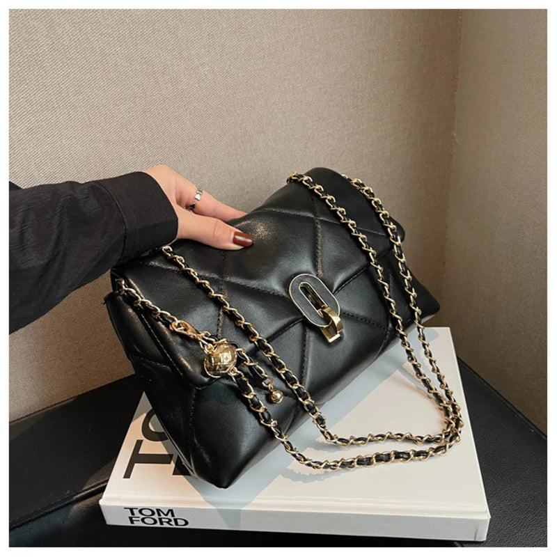 Women's Shoulder Bag Crossbody Handbag Tote Diamond Lattice Thread Daily Purse