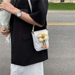 Women Shoulder Bags Lace Handbag Teen Girls Canvas Flap Phone Purse
