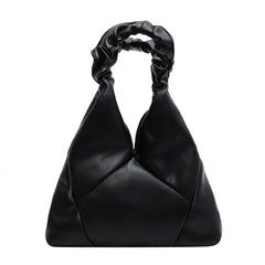Women's Pleated Shoulder Bag Solid Handbag Advanced Portable Handhold