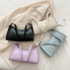 Pure Women Handbag PU Leather Totes Shoulder Bags Female Small Travel Underarm P