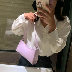 Pure Women Handbag PU Leather Totes Shoulder Bags Female Small Travel Underarm P