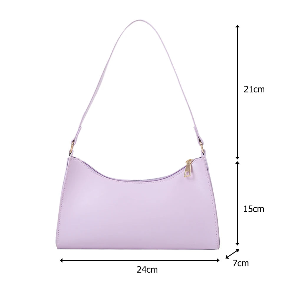 Pure Women Handbag PU Leather Totes Shoulder Bags Female Small Travel Underarm P