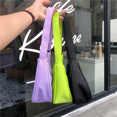 Purple Women Hobos Underarm Bag Retro Nylon Shoulder Bags Small Tote Clutch