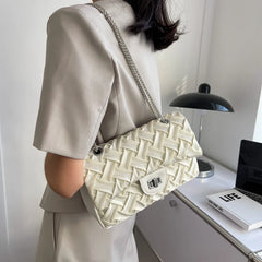 Women's PU Leather Weave Shoulder Bag Crossbody Sac A Main