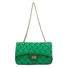 Women's PU Leather Weave Shoulder Bag Crossbody Sac A Main