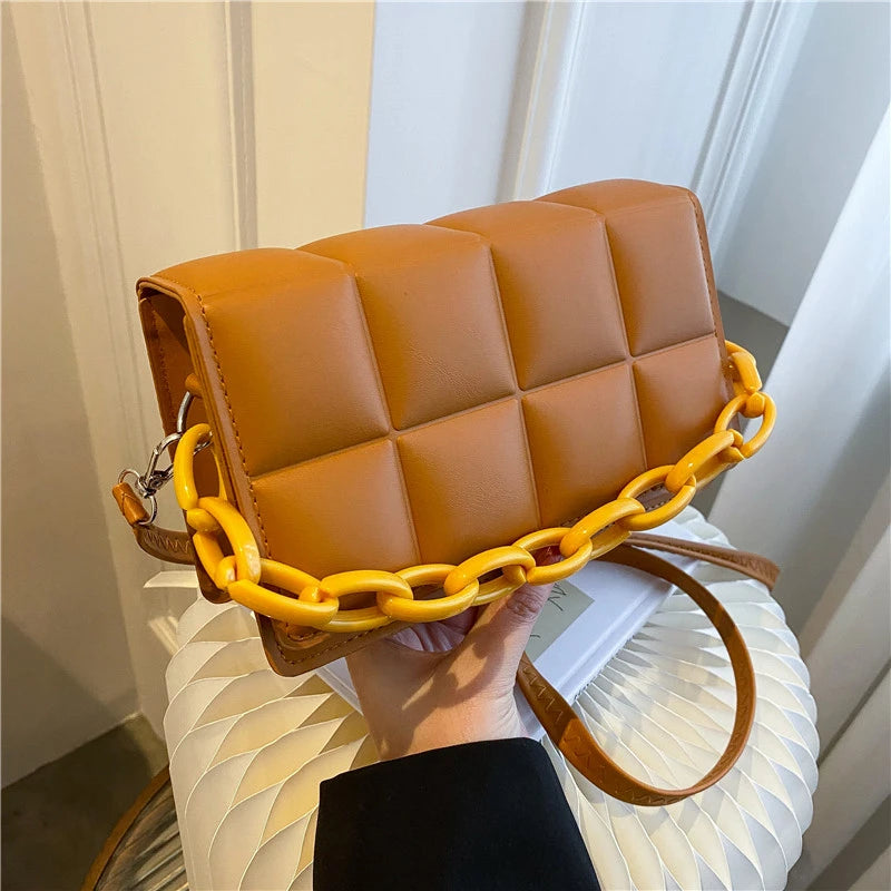 Small Chain Shoulder Bags Pu Leather Crossbody Bags