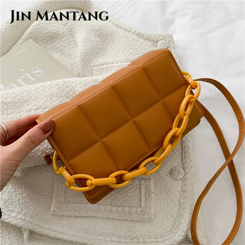 Small Chain Shoulder Bags Pu Leather Crossbody Bags