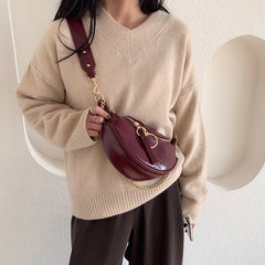 PU Leather Chain Crossbody Bags For Women Small Shoulder Messenger Bag