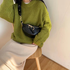PU Leather Chain Crossbody Bags For Women Small Shoulder Messenger Bag