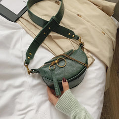 Women's PU Leather Crossbody Bag Chain Shoulder Travel Handbag