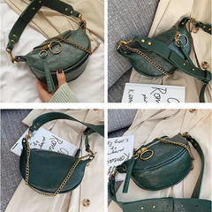 Women's PU Leather Crossbody Bag Chain Small Shoulder Messenger