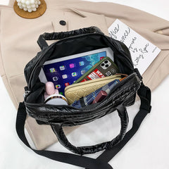 Quilted Cotton Padded Messenger Bag Women Shoulder Bag