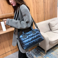 Quilted Cotton Padded Messenger Bag Women Shoulder Bag