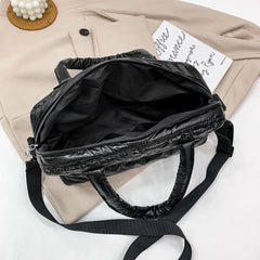 Quilted Cotton Padded Nylon Messenger Bag Women Large Capacity Shoulder Bag