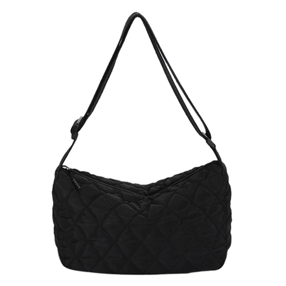 Quilted Crossbody Handbags Large Capacity Satchels Bags Nylon Travel Lady Purse