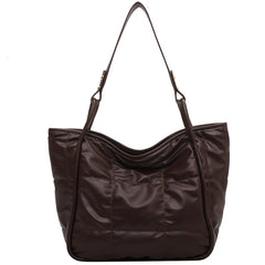 Quilted Large Tote Women Shoulder Bags Big Handle Handbags Soft Pu Leather Bag