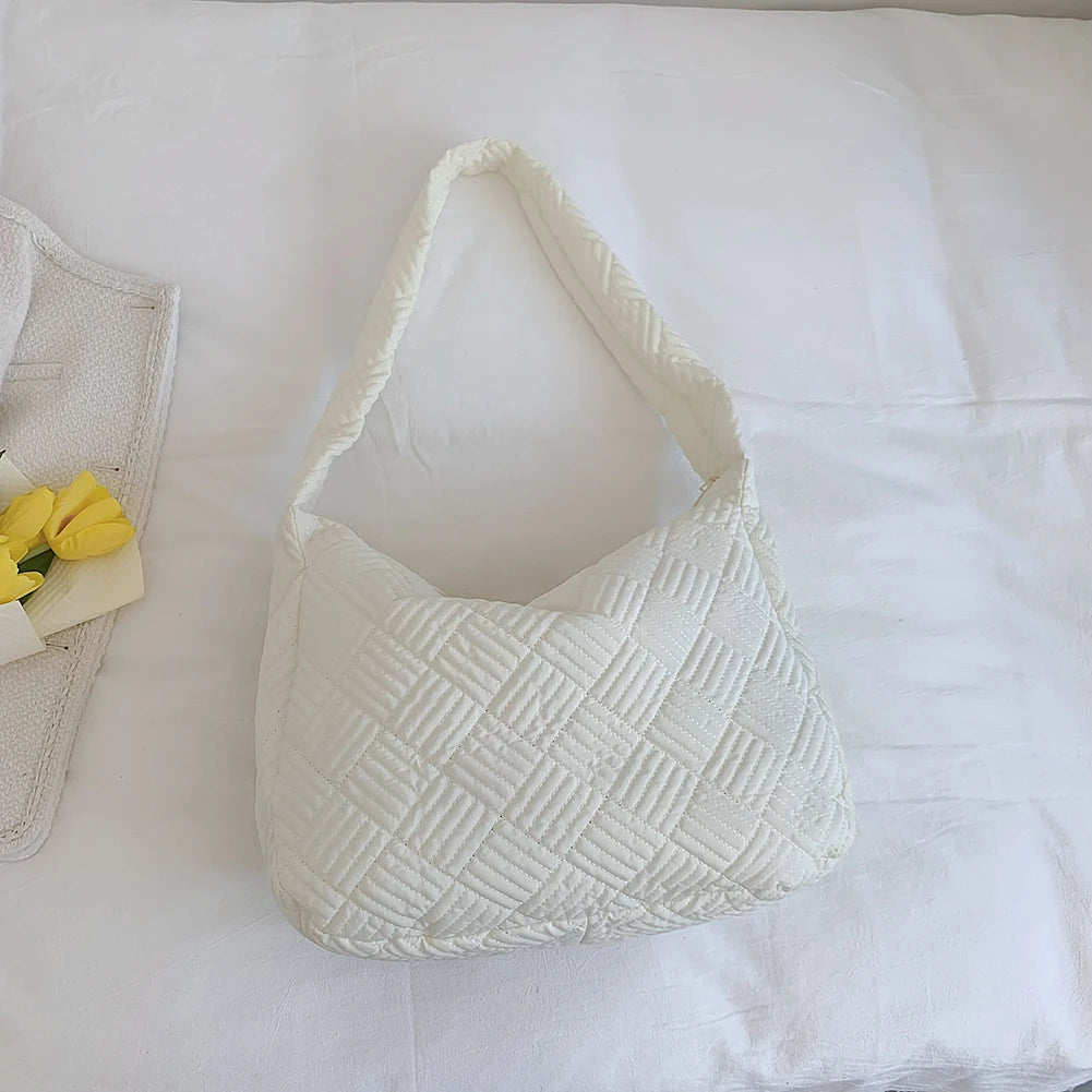 Quilted Nylon Large Capacity Shoulder Bag for Women