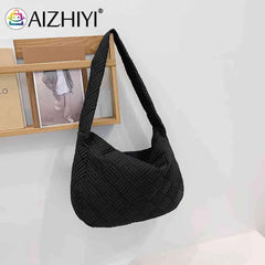 Quilted Nylon Large Capacity Shoulder Bag for Women