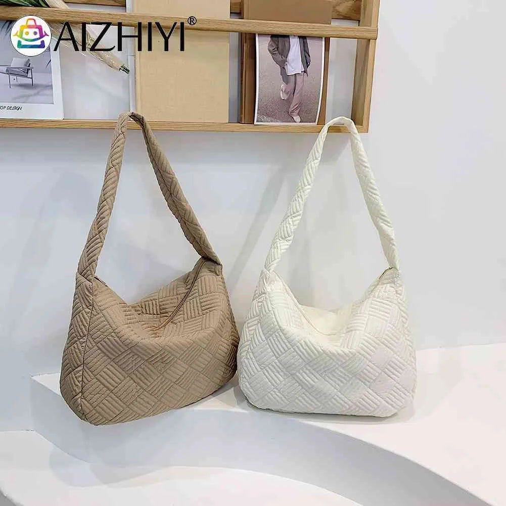 Quilted Nylon Large Capacity Shoulder Bag for Women