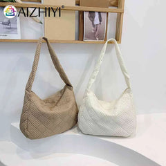 Quilted Nylon Large Capacity Shoulder Bag for Women