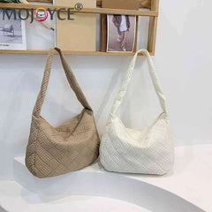 Quilted Nylon Large Capacity Shoulder Handbag for Women