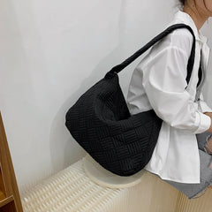 Quilted Nylon Sling Shoulder Bag Large Capacity Crossbody Satchel
