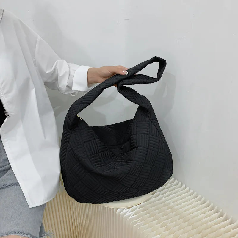 Quilted Women's Underarm Shoulder Bag Nylon Hobo Clutch Handbag Purse Tote